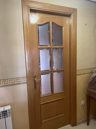 Conjunto puertas roble con cristal