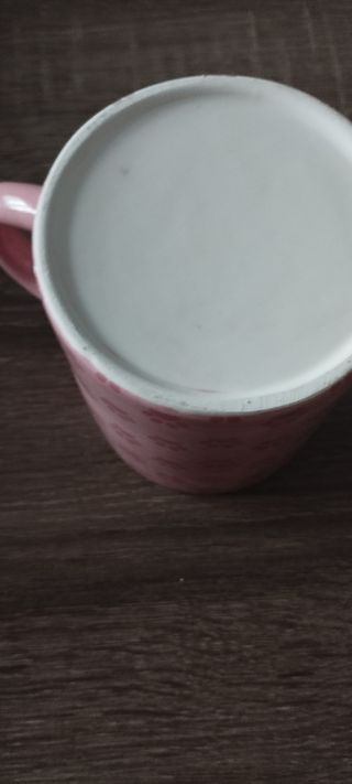 Taza gatito rosa con hueco para galletas