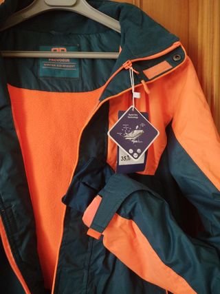 Chaqueta de Nieve Naranja y verde azulado
