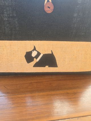 Bolso de rafia con perro