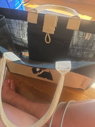 Bolso de rafia con perro