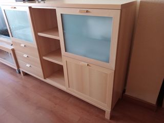 Aparador Vitrina Salón Madera y Cristal