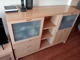 Aparador Vitrina Salón Madera y Cristal