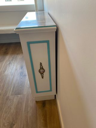 Taquillón recibidor antiguo mármol y madera