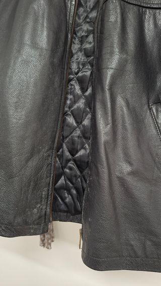 Chaqueta de cuero negra para hombre