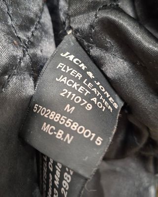 Chaqueta de cuero negra para hombre