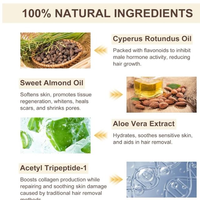 Aceite post depilación, inhibe crecimiento pelo