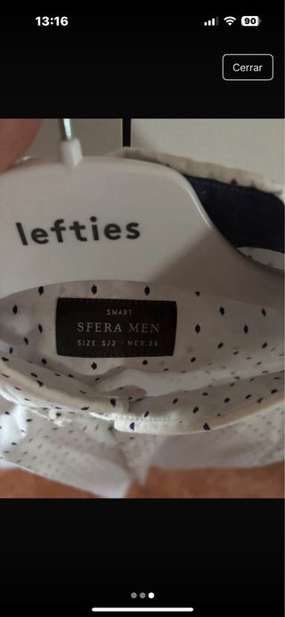 Camisa Sfera Hombre Blanca Lunares