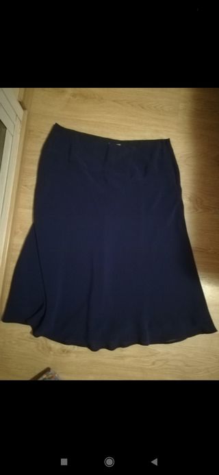 Falda midi azul de fiesta