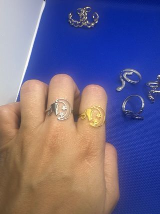 Anillos ajustables plateados