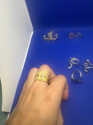 Anillos ajustables plateados