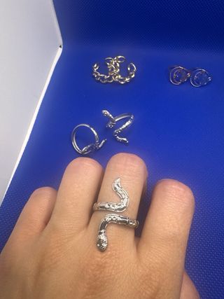 Anillos ajustables plateados