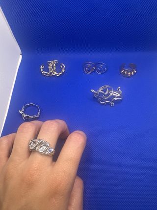 Anillos ajustables plateados