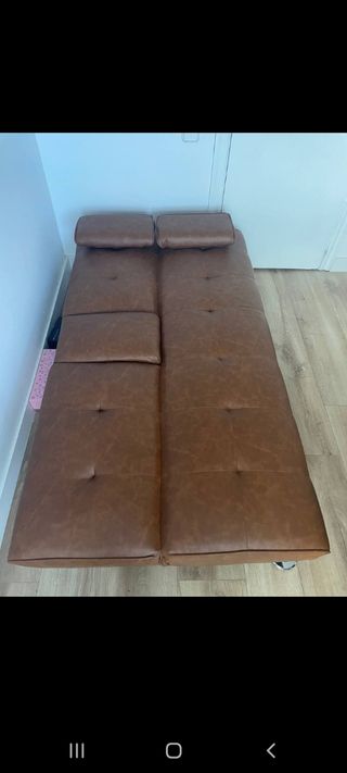 Sofá Cama Cuero Marrón 2 Plazas