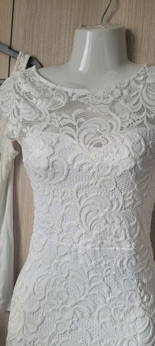 Lote 2 vestidos encaje blanco