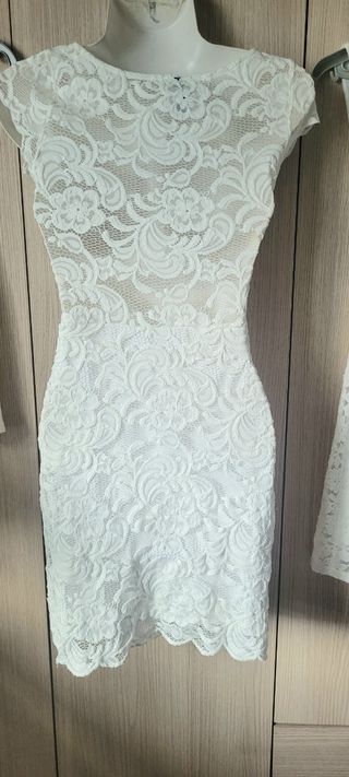 Lote 2 vestidos encaje blanco