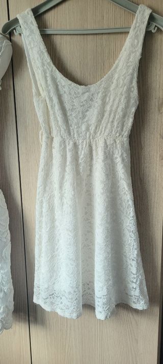 Lote 2 vestidos encaje blanco