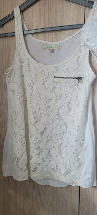 Lote 2 vestidos encaje blanco