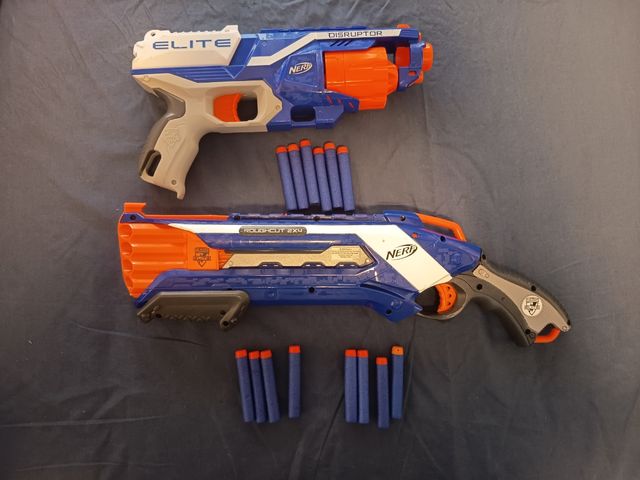 Nerf Roughcut 2x4 e Disruptor con proiettili o separati