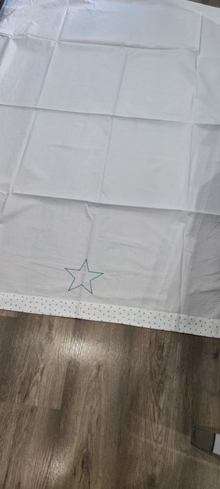 Ropa cuna bebe Alondra Nórdico, chichonera, sabana