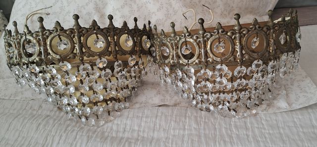 Apliques de pared dorados con cristales