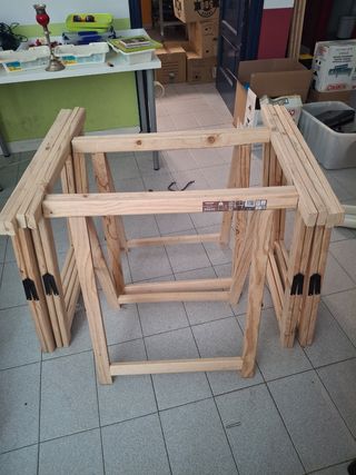6 Borriquetas de madera para mesas