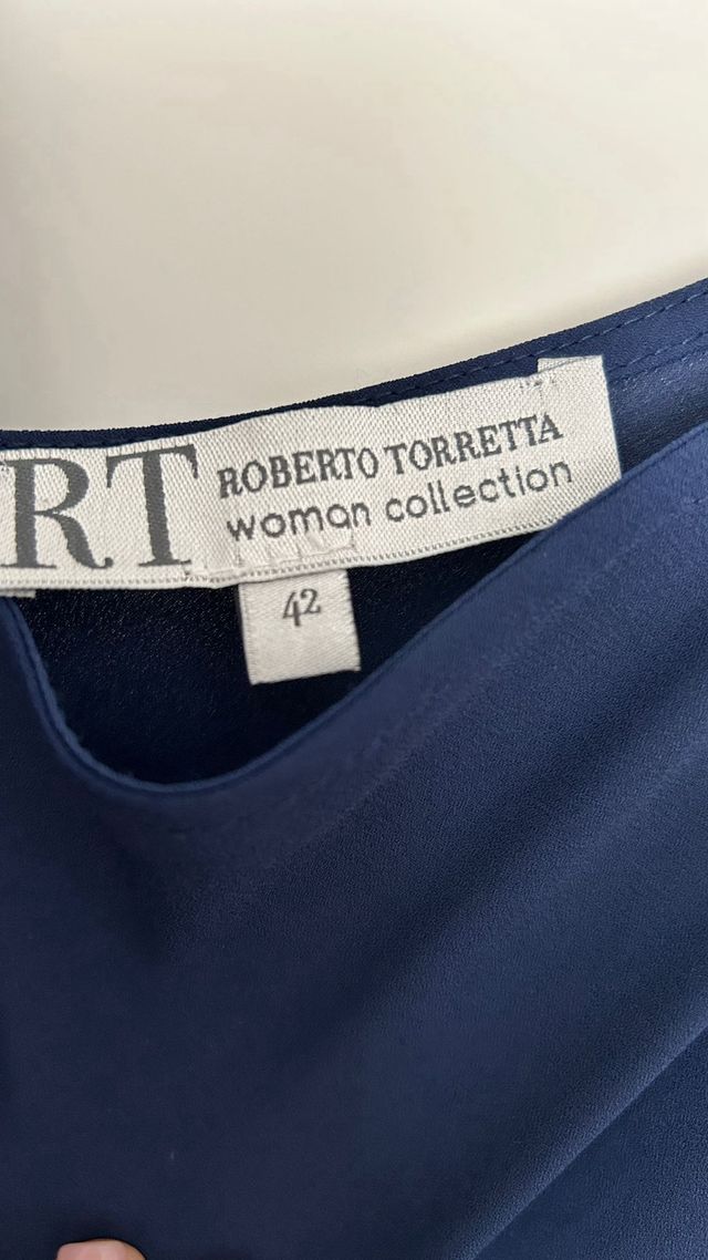Vestido Roberto Torretta Talla 42 Azul/Multicolor