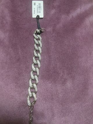 Pulsera eslabones cubanos con pedrería