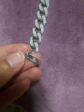 Pulsera eslabones cubanos con pedrería