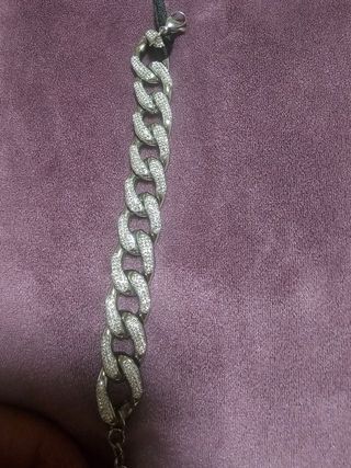 Pulsera eslabones cubanos con pedrería