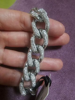 Pulsera eslabones cubanos con pedrería