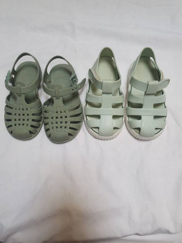 Lote 2 pares cangrejeras niña/o verde Igor y Sfera