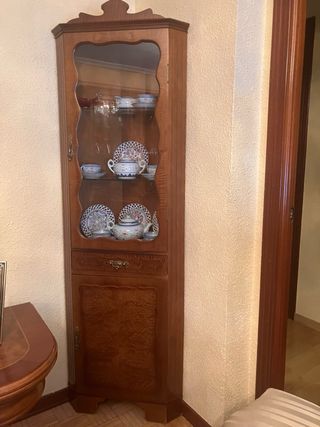 Vitrina Rinconera Madera y Cristal