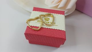 Pendientes Aro Corazón Chapado Oro 18k 2cm