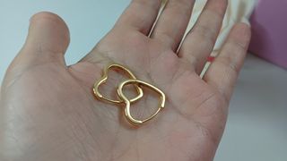Pendientes Aro Corazón Chapado Oro 18k 2cm