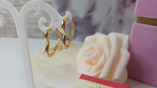 Pendientes Aro Corazón Chapado Oro 18k 2cm