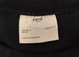 Camiseta Mango Man Algodón Grueso Azul Marino