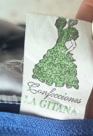 Traje Flamenca Azul Eléctrico Lunares