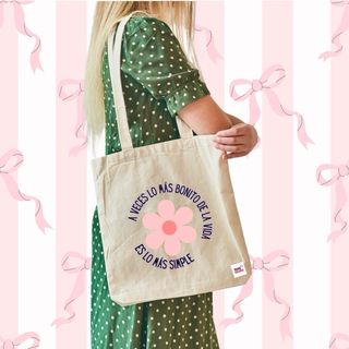 Tote bag con flor 