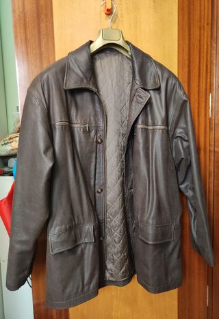 Chaqueta de piel vintage marrón