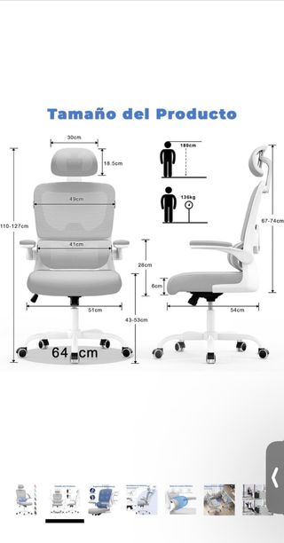 Silla ergonómica de escritorio Nueva y montada