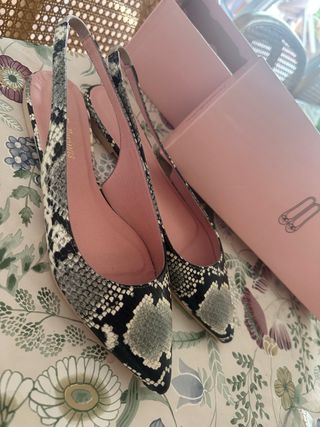 Pretty Ballerinas Slingbacks Piel Serpiente