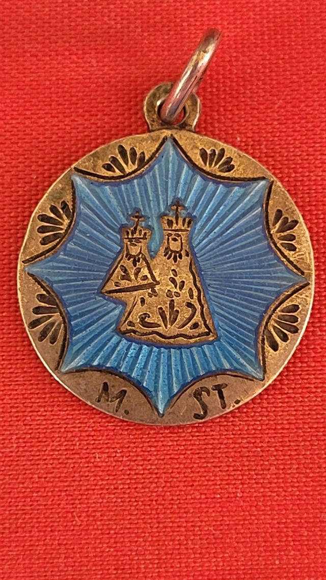 Medalla Plata Esmaltada Virgen