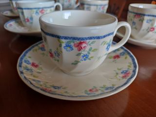 Vajilla San Claudio Flores Azules y Rosas