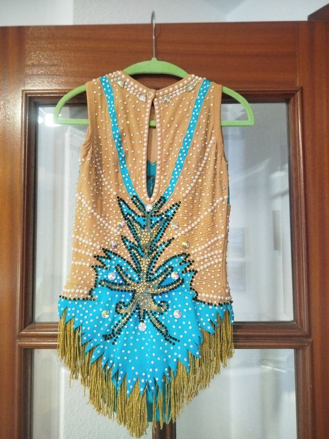 Maillot Gimnasia Rítmica Azul y Dorado 9/10