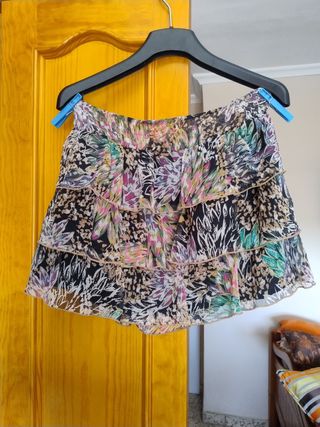 Conjunto Camisa y Falda Corta Multicolor