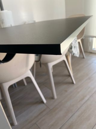 Tablero Mesa Estudio 160x80 Negro dañado esquinas