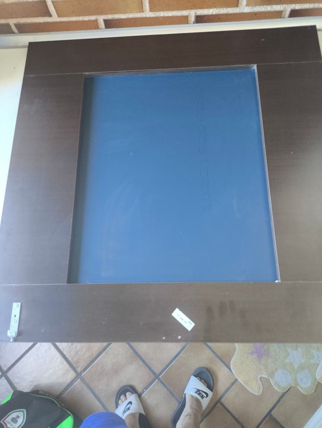 Espejo de baño madera y cristal