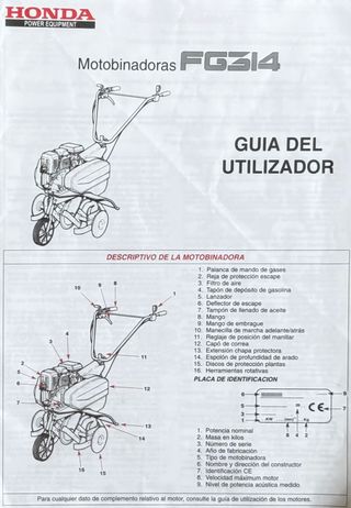 Motocultor honda FG314