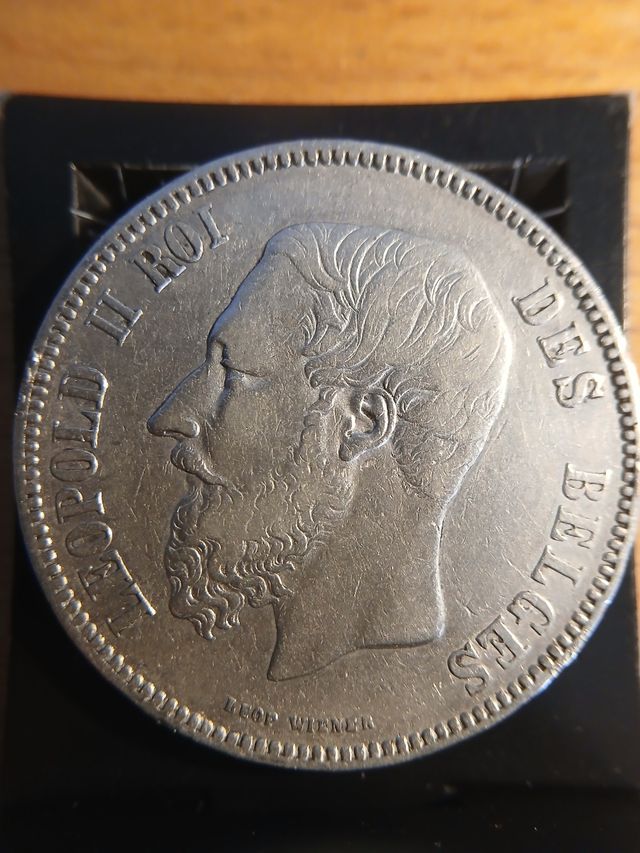 5 Francos Bélgica 1868 Leopoldo II